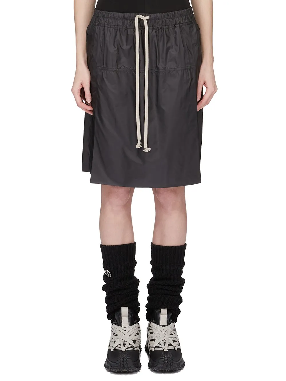Moncler + Rick Owens Kiltshorts In Black Recycled Ultra-Lightweight Polyester