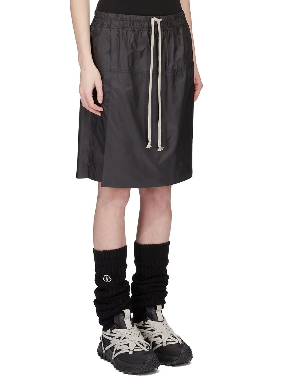 Moncler + Rick Owens Kiltshorts In Black Recycled Ultra-Lightweight Polyester