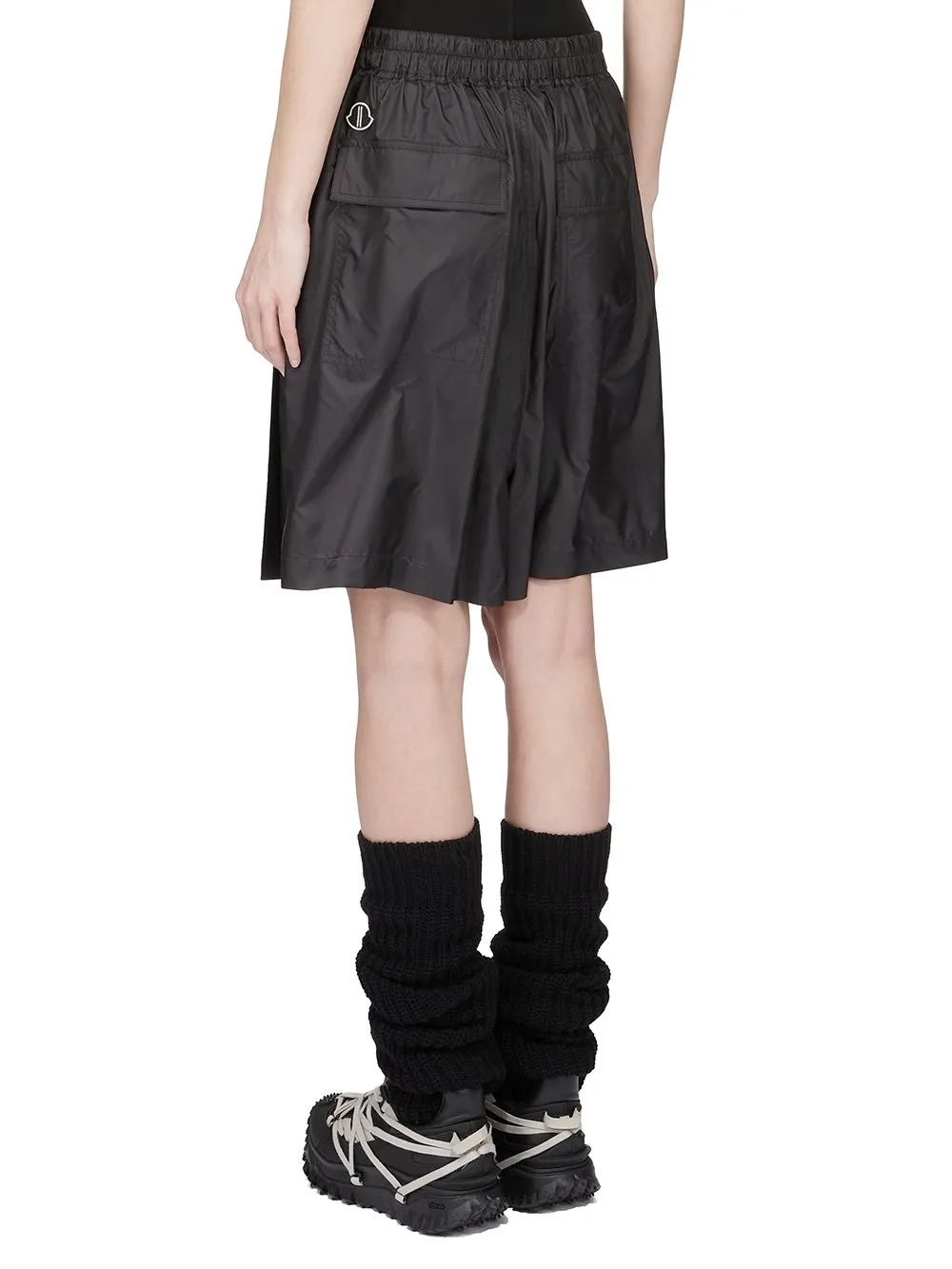 Moncler + Rick Owens Kiltshorts In Black Recycled Ultra-Lightweight Polyester