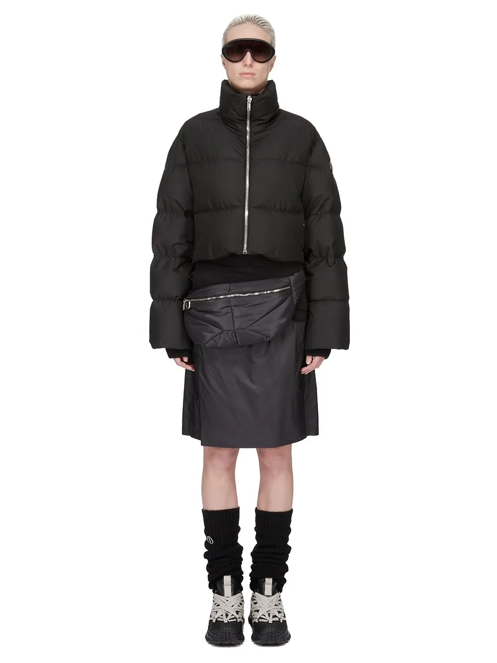 Moncler + Rick Owens Kiltshorts In Black Recycled Ultra-Lightweight Polyester