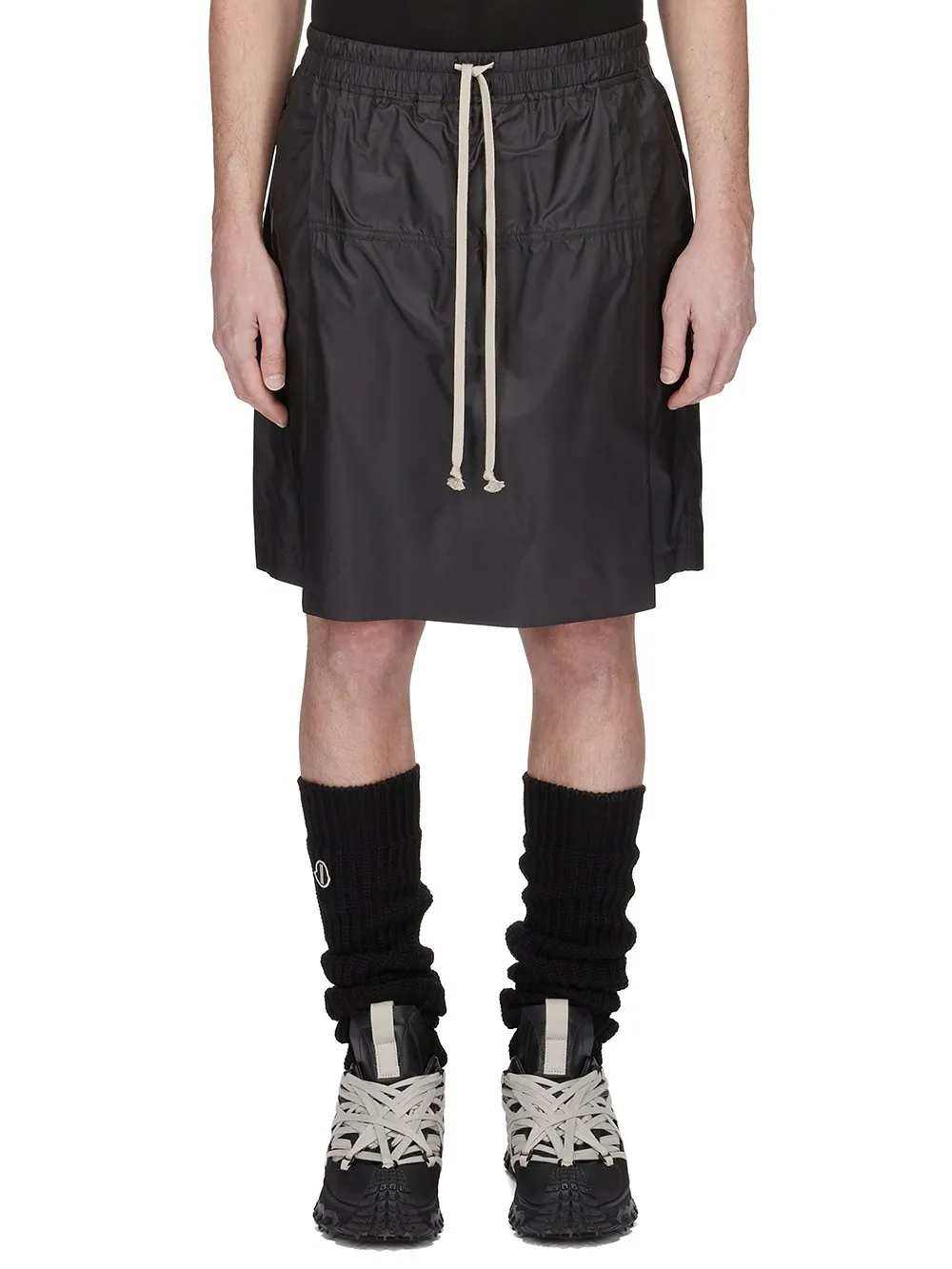 Moncler + Rick Owens Kiltshorts In Black Recycled Ultra-Lightweight Polyester