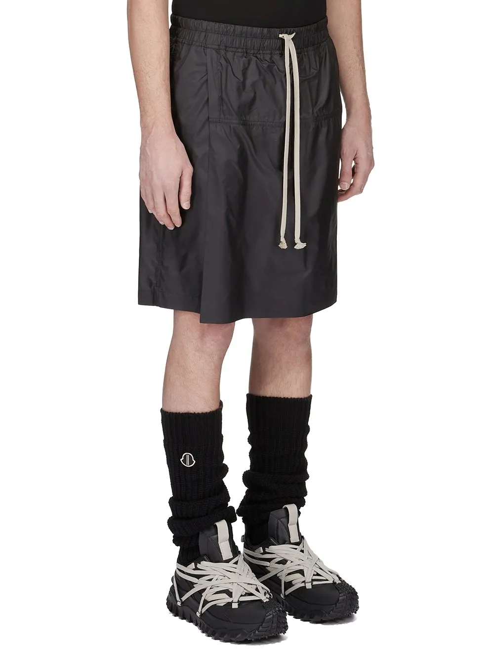 Moncler + Rick Owens Kiltshorts In Black Recycled Ultra-Lightweight Polyester