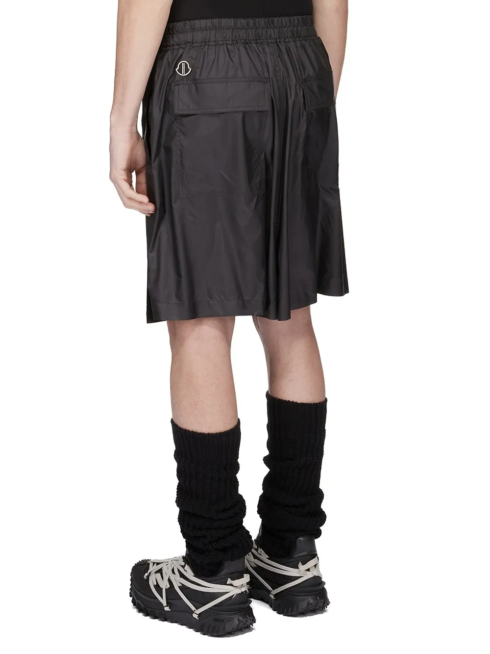 Moncler + Rick Owens Kiltshorts In Black Recycled Ultra-Lightweight Polyester