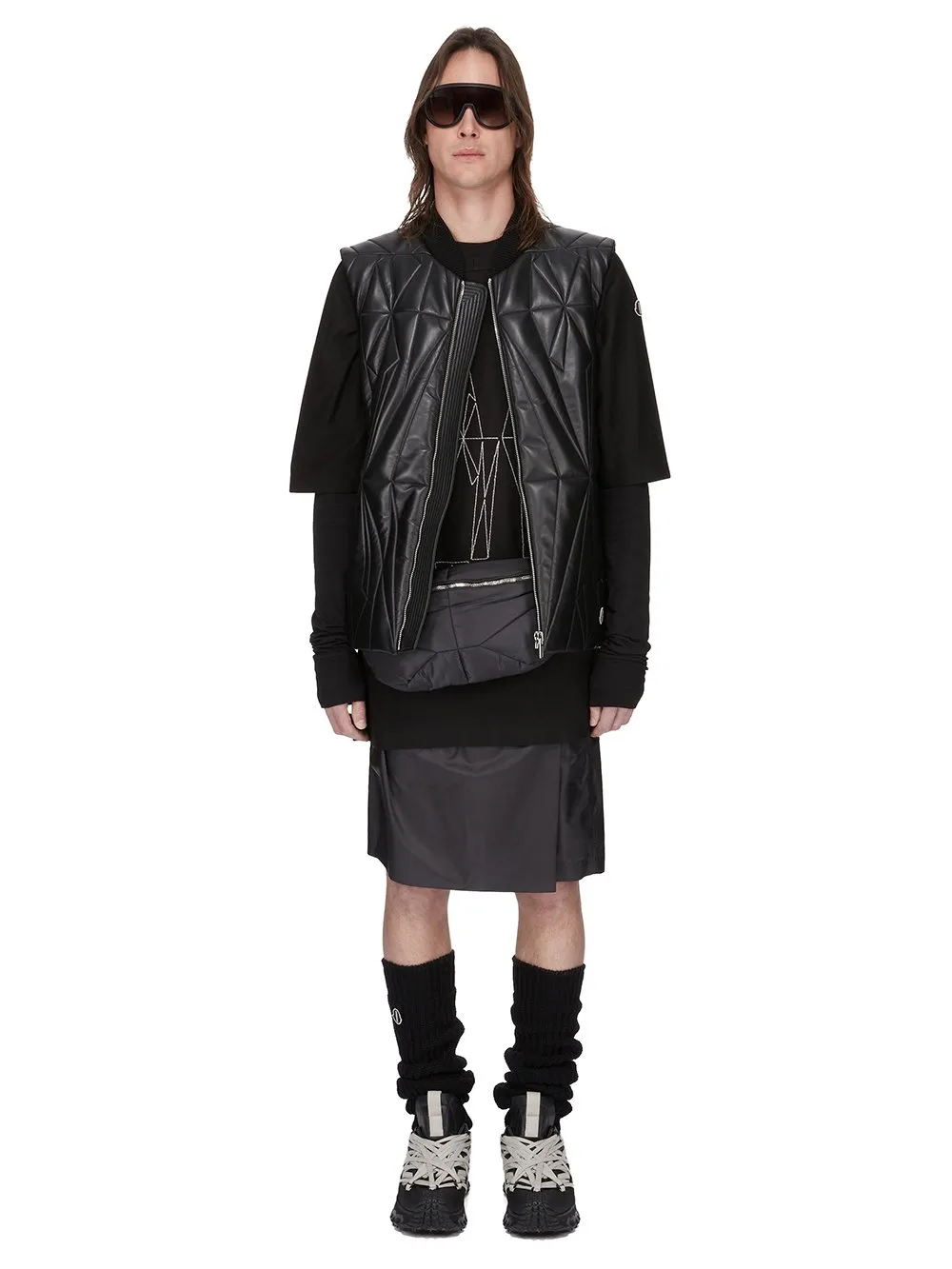 Moncler + Rick Owens Kiltshorts In Black Recycled Ultra-Lightweight Polyester