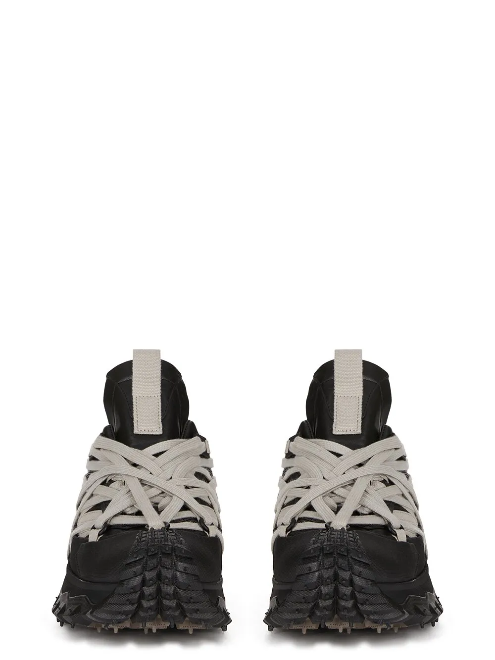 Moncler + Rick Owens Trailgrip Megalace® In Black Mediumweight Full Grain Calf Leather
