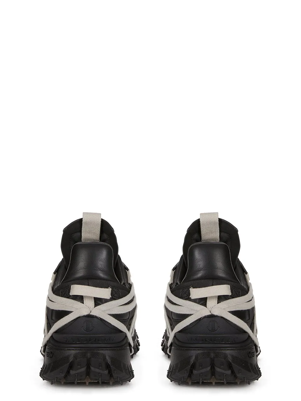 Moncler + Rick Owens Trailgrip Megalace® In Black Mediumweight Full Grain Calf Leather