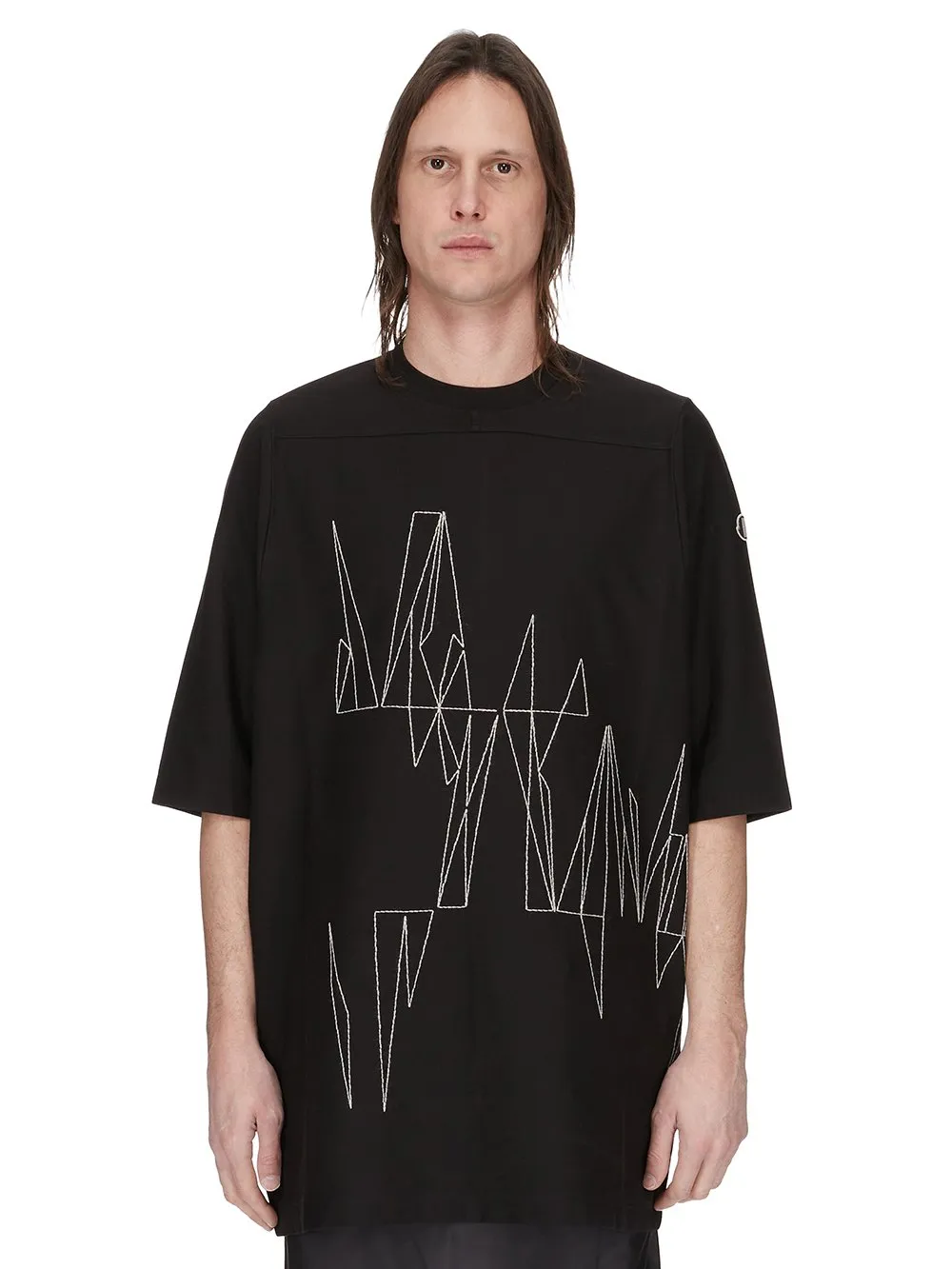 Moncler + Rick Owens Jumbo Ss T In Black Heavy Cotton Jersey