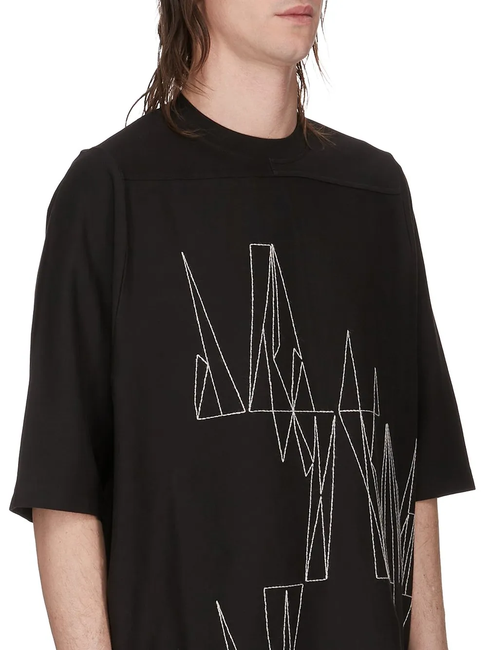 Moncler + Rick Owens Jumbo Ss T In Black Heavy Cotton Jersey