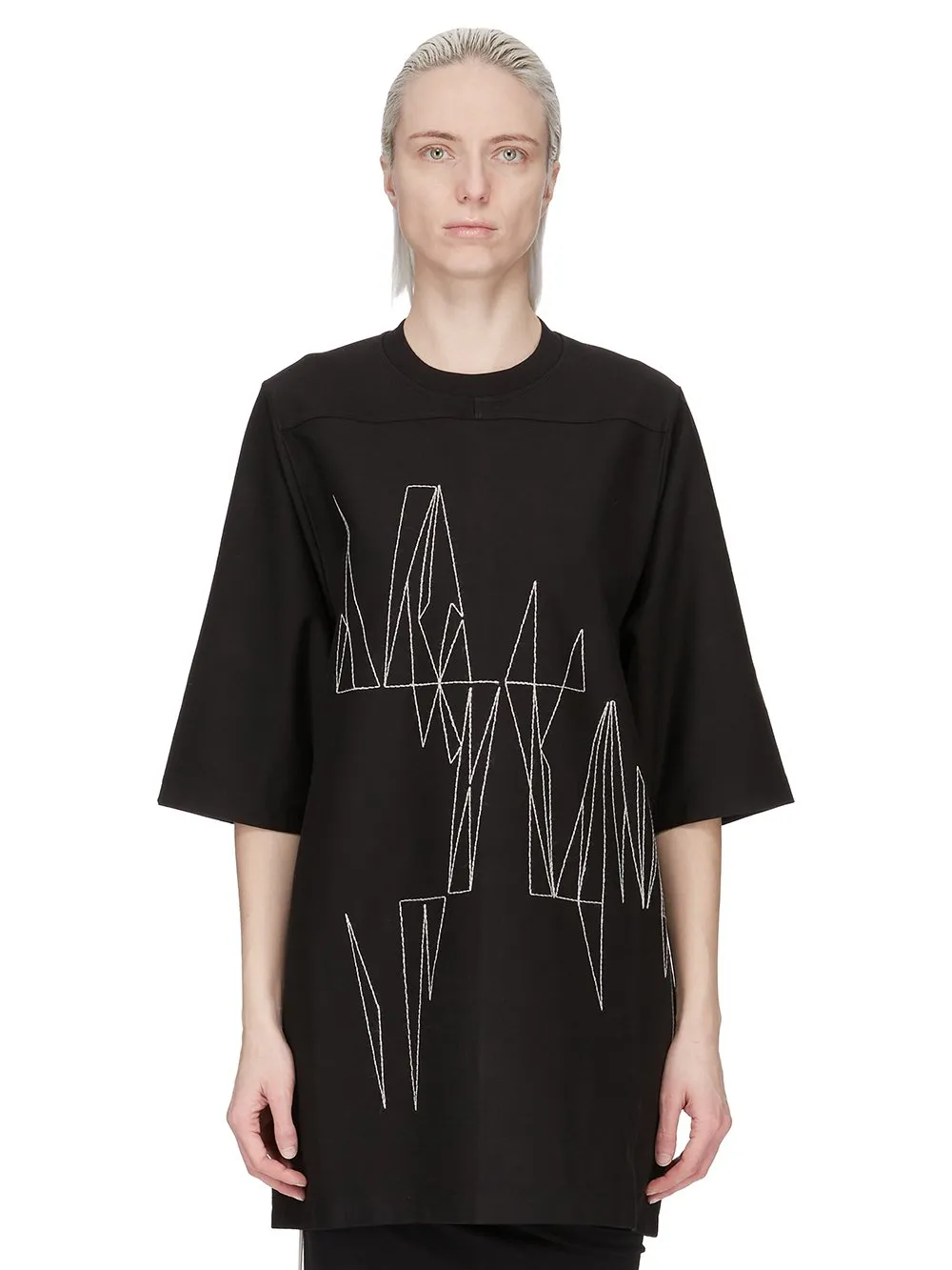Moncler + Rick Owens Jumbo Ss T In Black Heavy Cotton Jersey