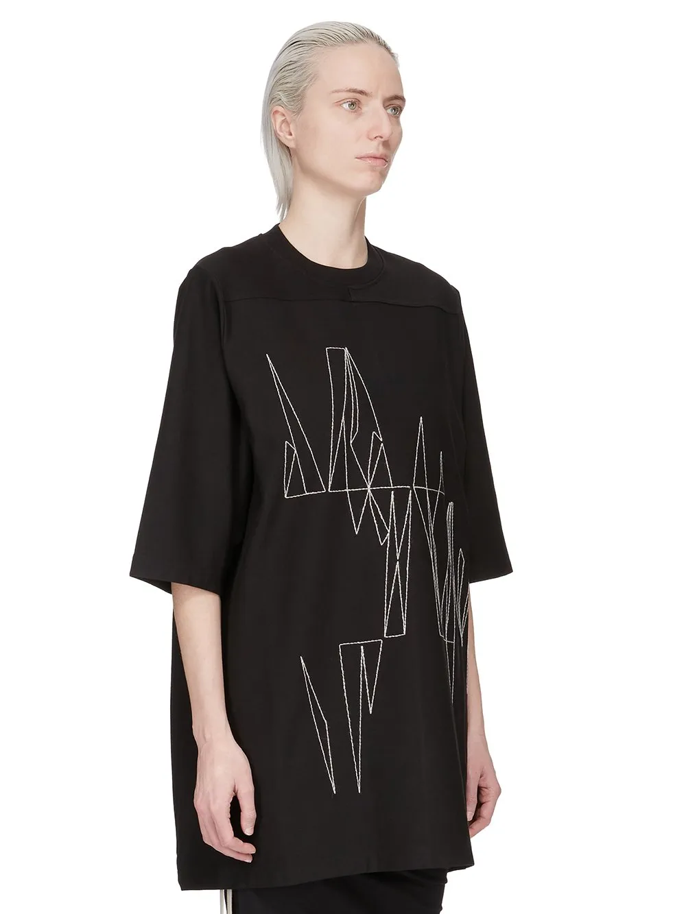 Moncler + Rick Owens Jumbo Ss T In Black Heavy Cotton Jersey