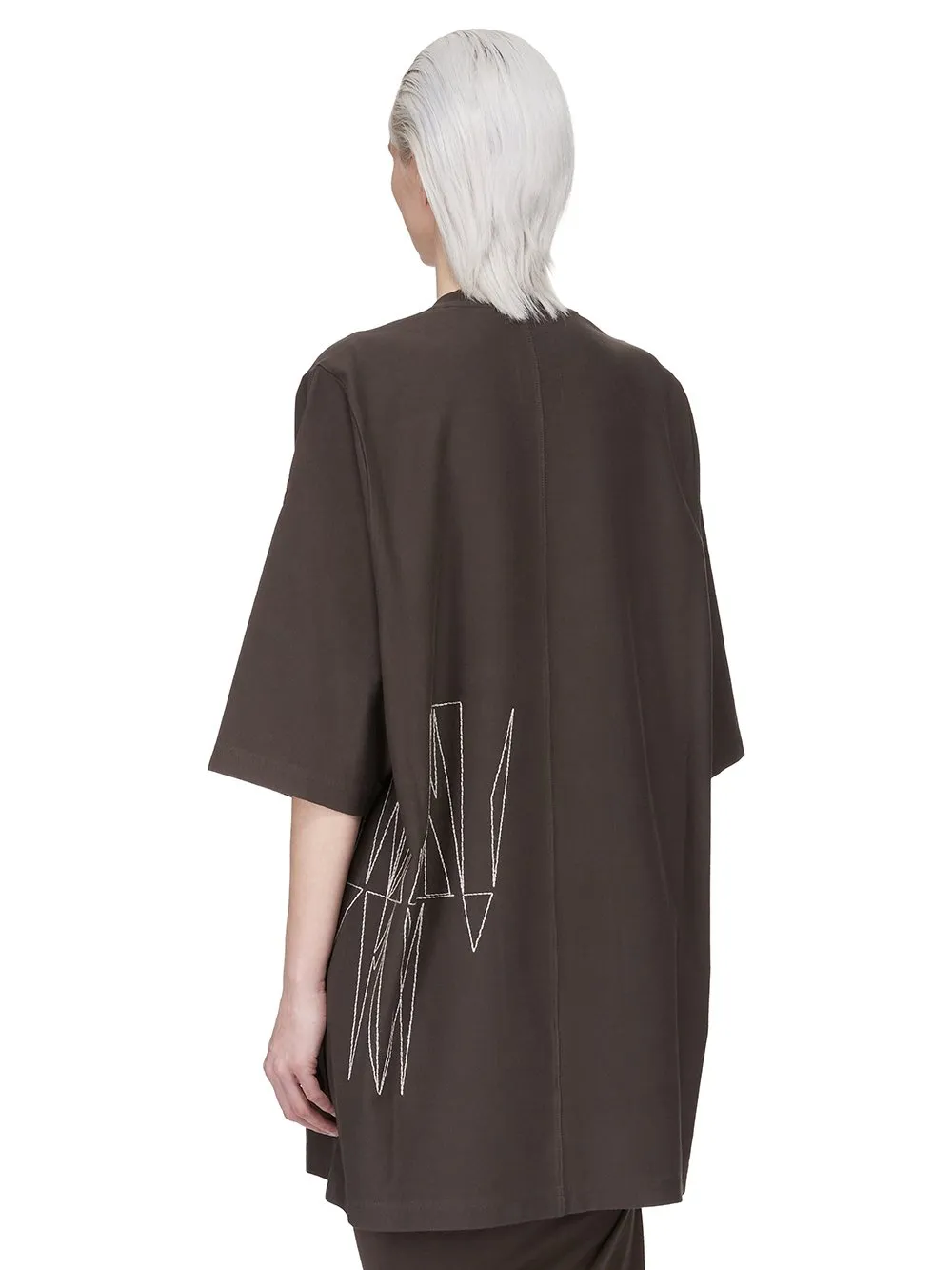 Moncler + Rick Owens Jumbo Ss T In Dark Dust Heavy Cotton Jersey