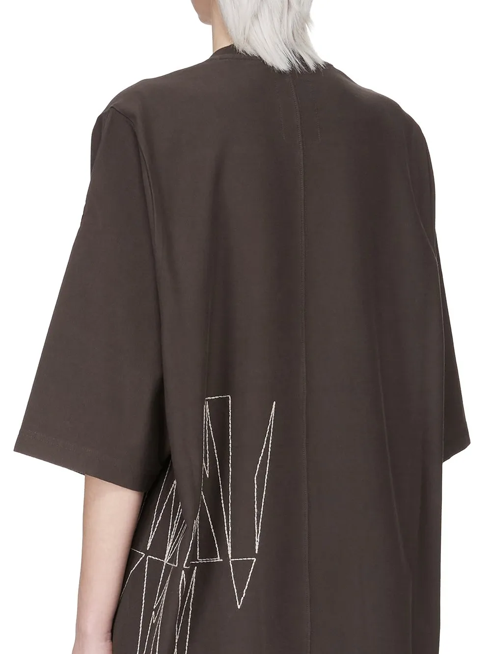 Moncler + Rick Owens Jumbo Ss T In Dark Dust Heavy Cotton Jersey