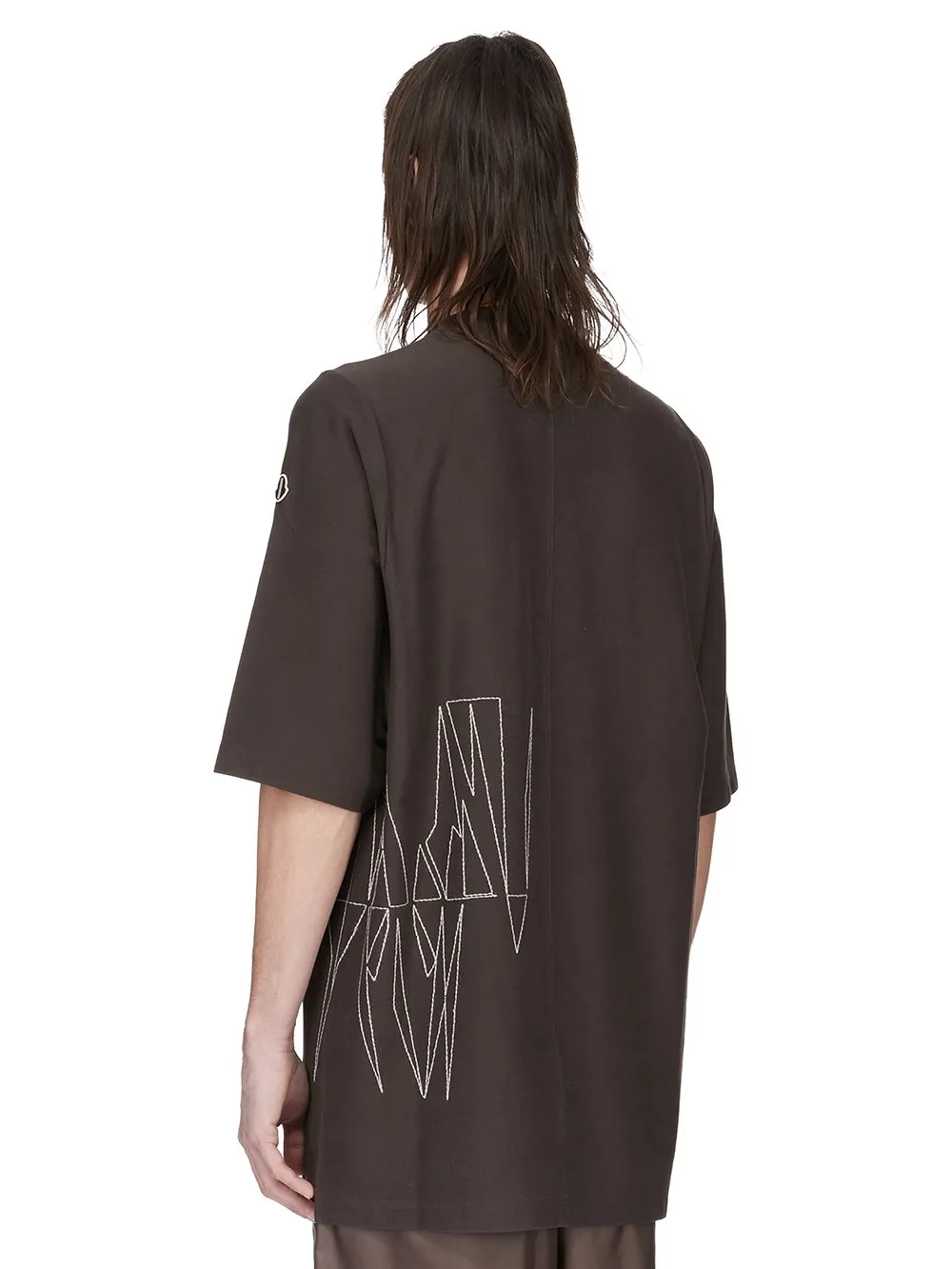 Moncler + Rick Owens Jumbo Ss T In Dark Dust Heavy Cotton Jersey