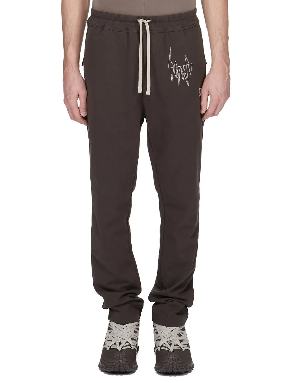 Moncler + Rick Owens Jogger In Dark Dust Heavy Cotton Jersey