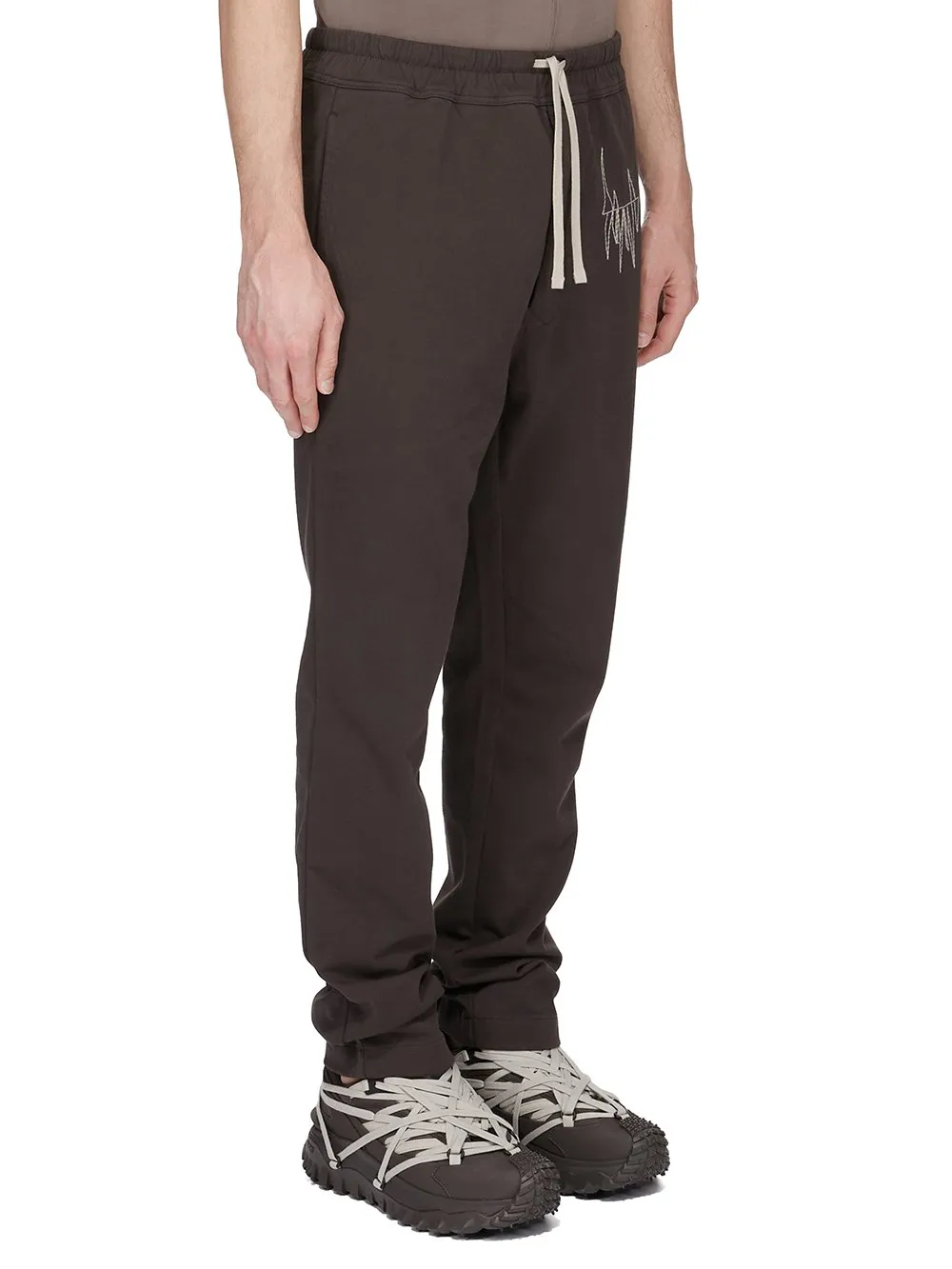 Moncler + Rick Owens Jogger In Dark Dust Heavy Cotton Jersey