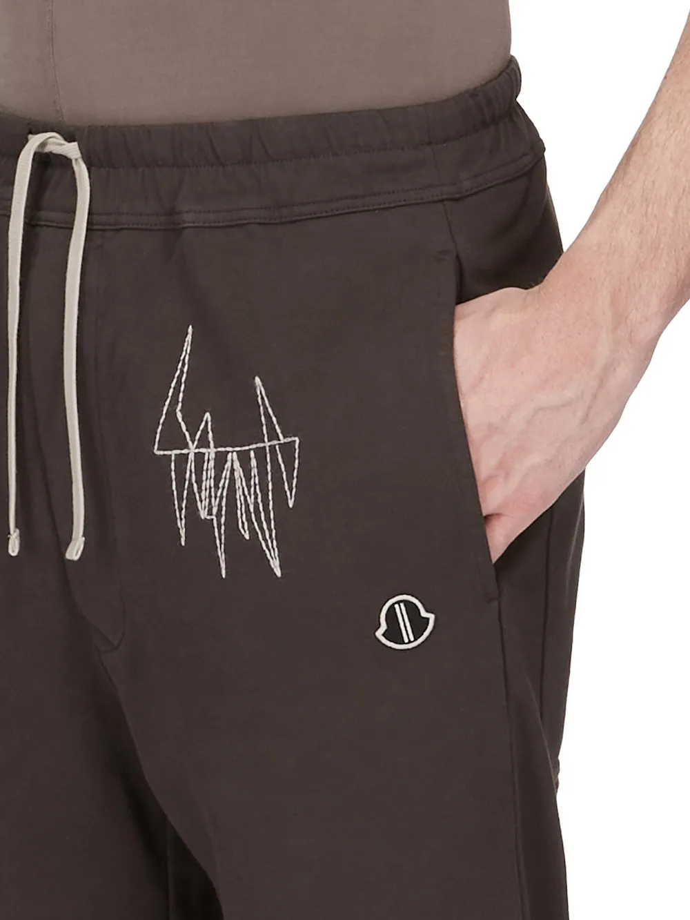 Moncler + Rick Owens Jogger In Dark Dust Heavy Cotton Jersey