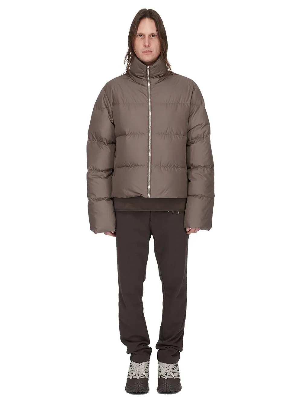 Moncler + Rick Owens Jogger In Dark Dust Heavy Cotton Jersey