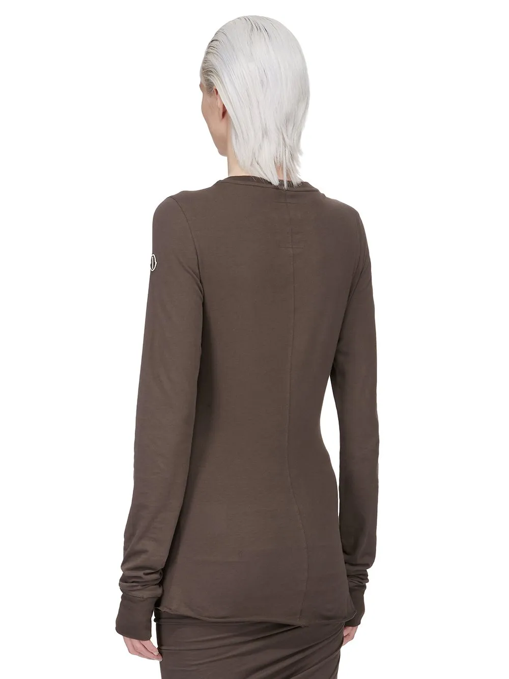 Moncler + Rick Owens Girder Ls T In Dark Dust Mediumweight Cotton Jersey