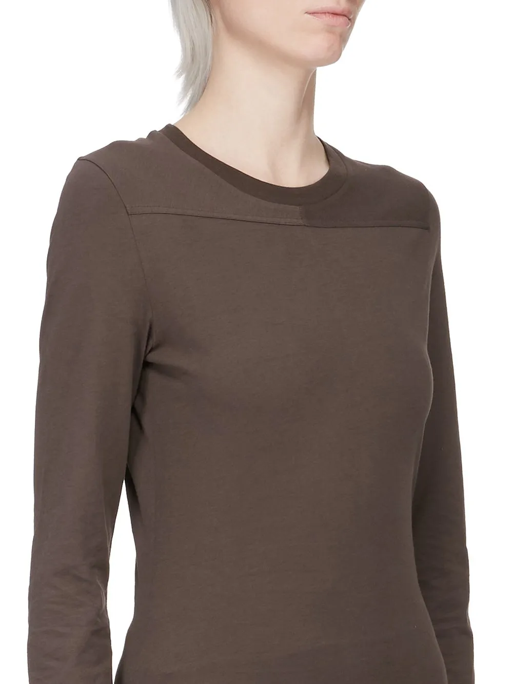 Moncler + Rick Owens Girder Ls T In Dark Dust Mediumweight Cotton Jersey