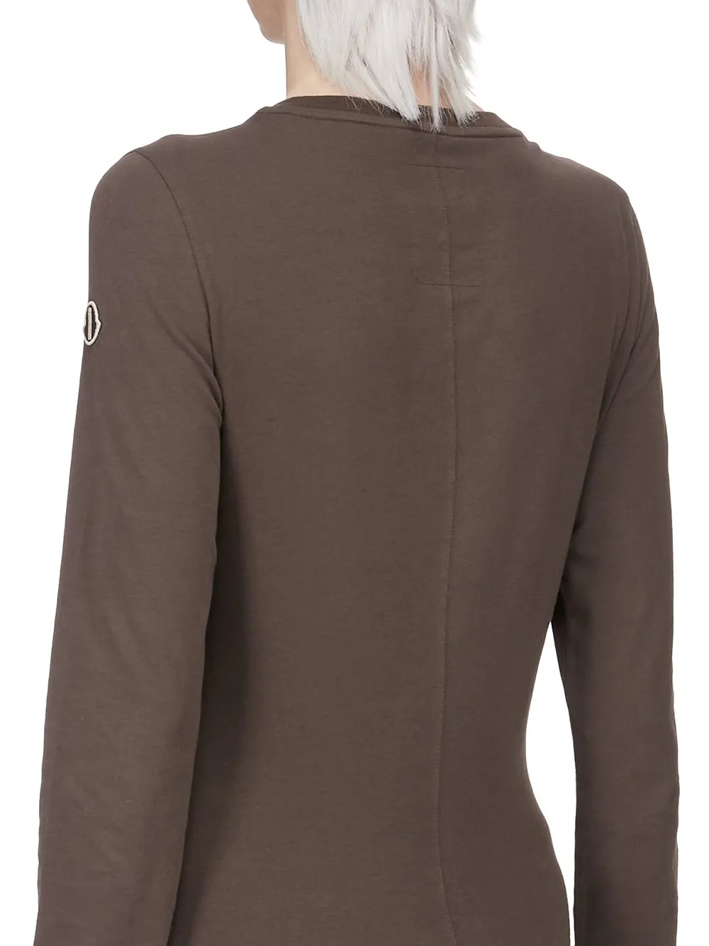 Moncler + Rick Owens Girder Ls T In Dark Dust Mediumweight Cotton Jersey