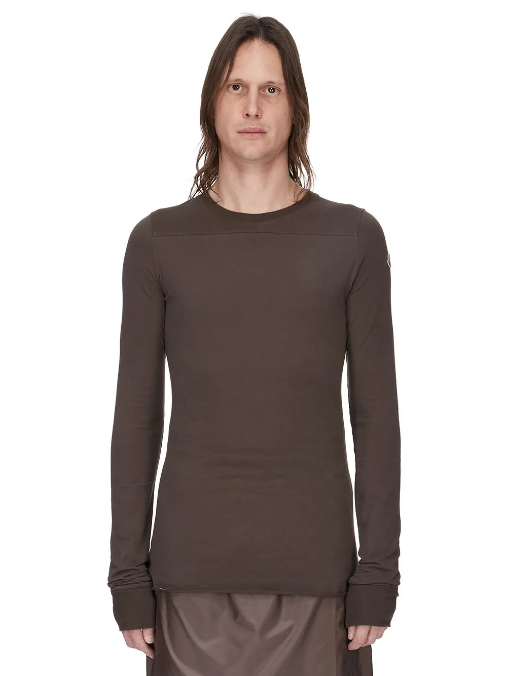 Moncler + Rick Owens Girder Ls T In Dark Dust Mediumweight Cotton Jersey