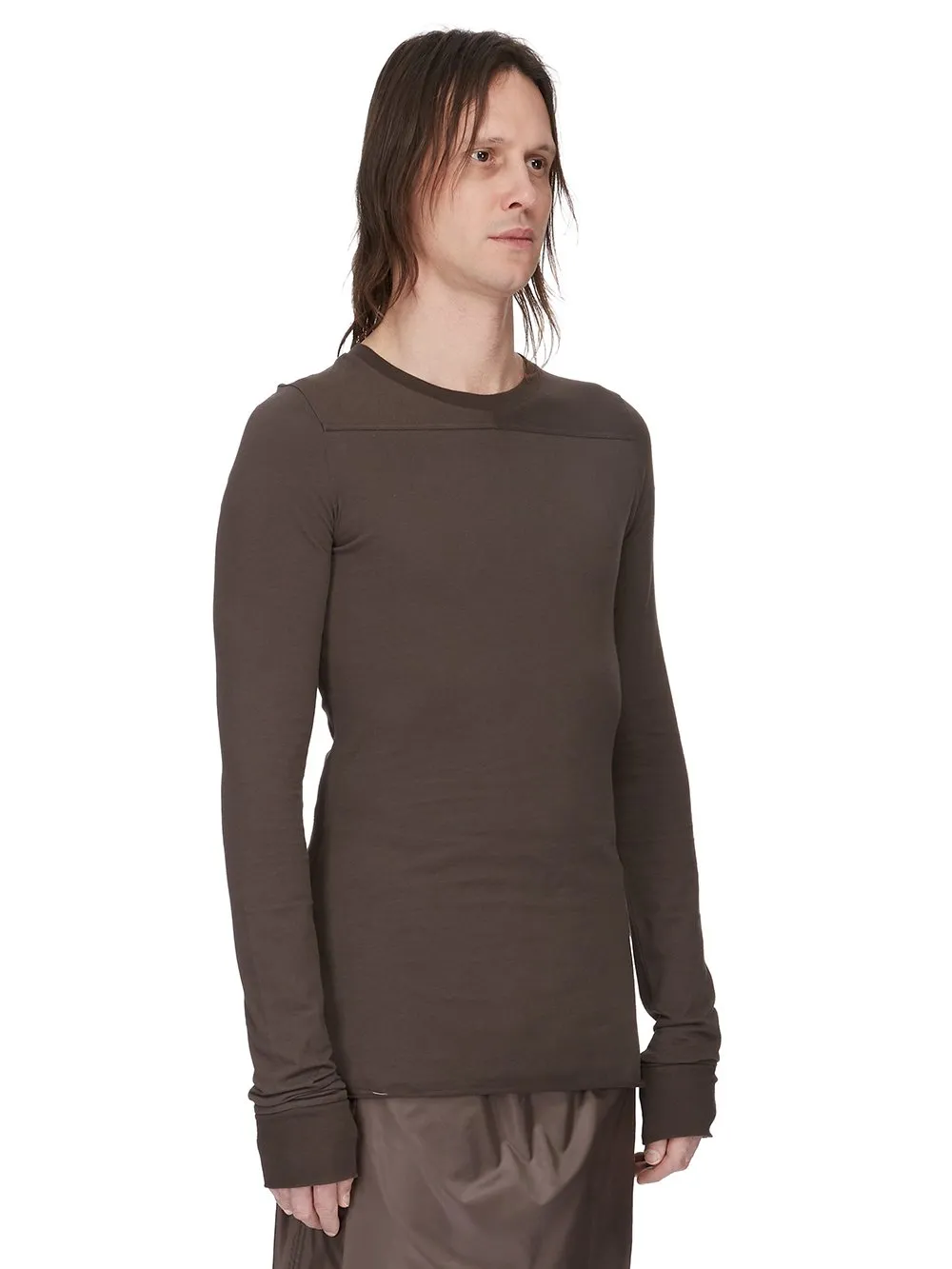 Moncler + Rick Owens Girder Ls T In Dark Dust Mediumweight Cotton Jersey