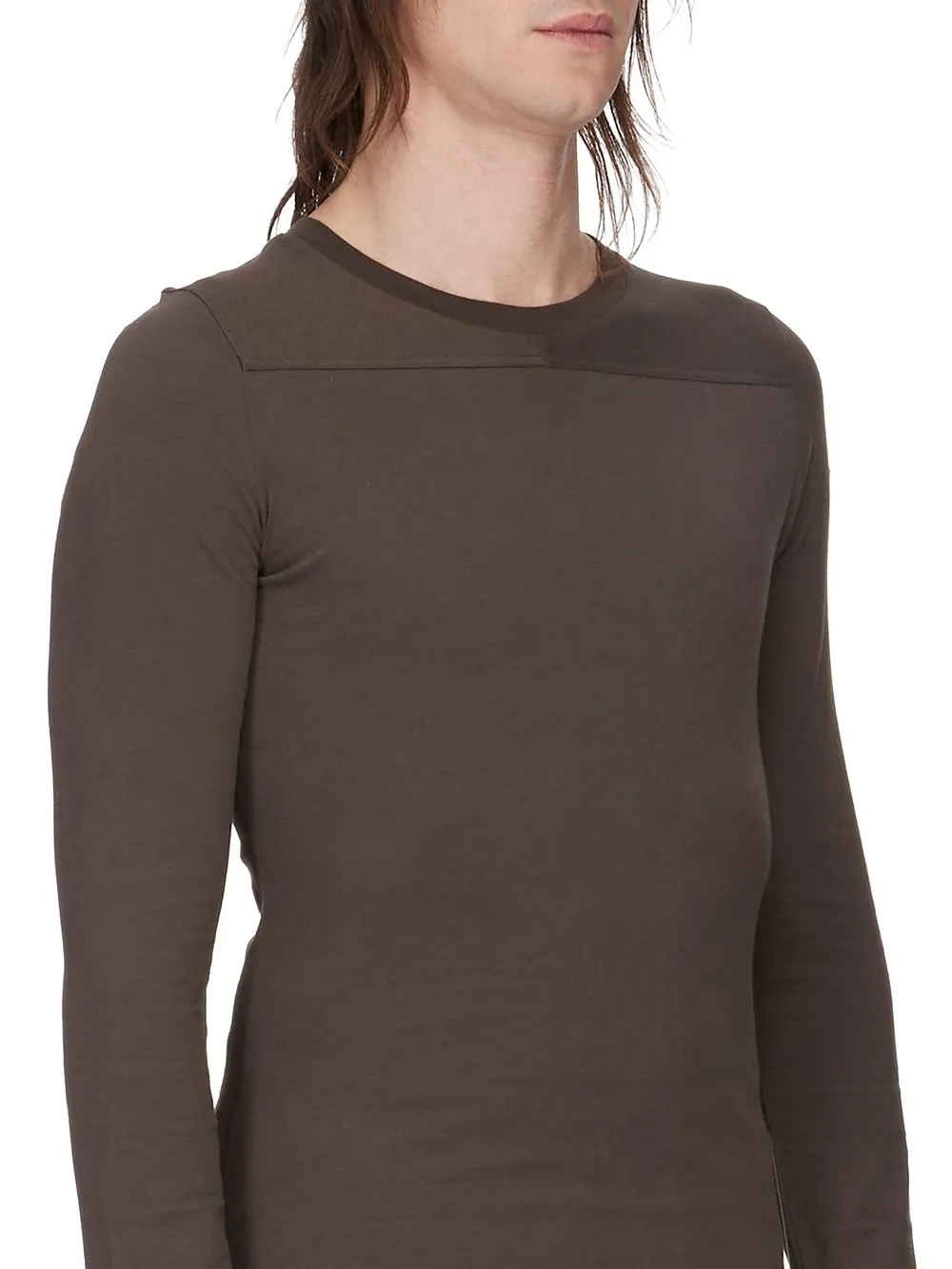 Moncler + Rick Owens Girder Ls T In Dark Dust Mediumweight Cotton Jersey