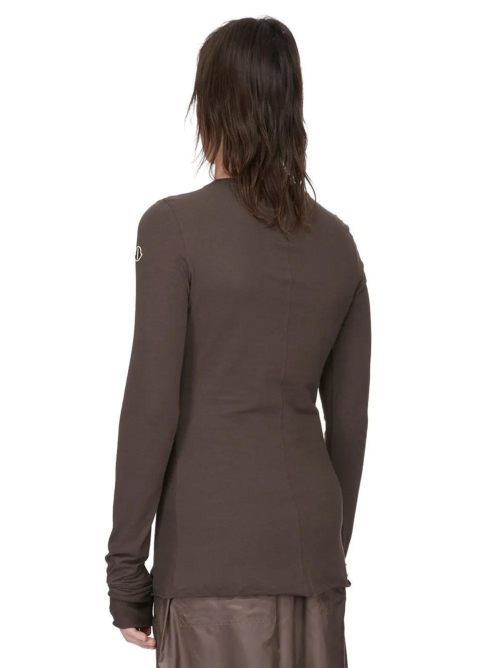 Moncler + Rick Owens Girder Ls T In Dark Dust Mediumweight Cotton Jersey