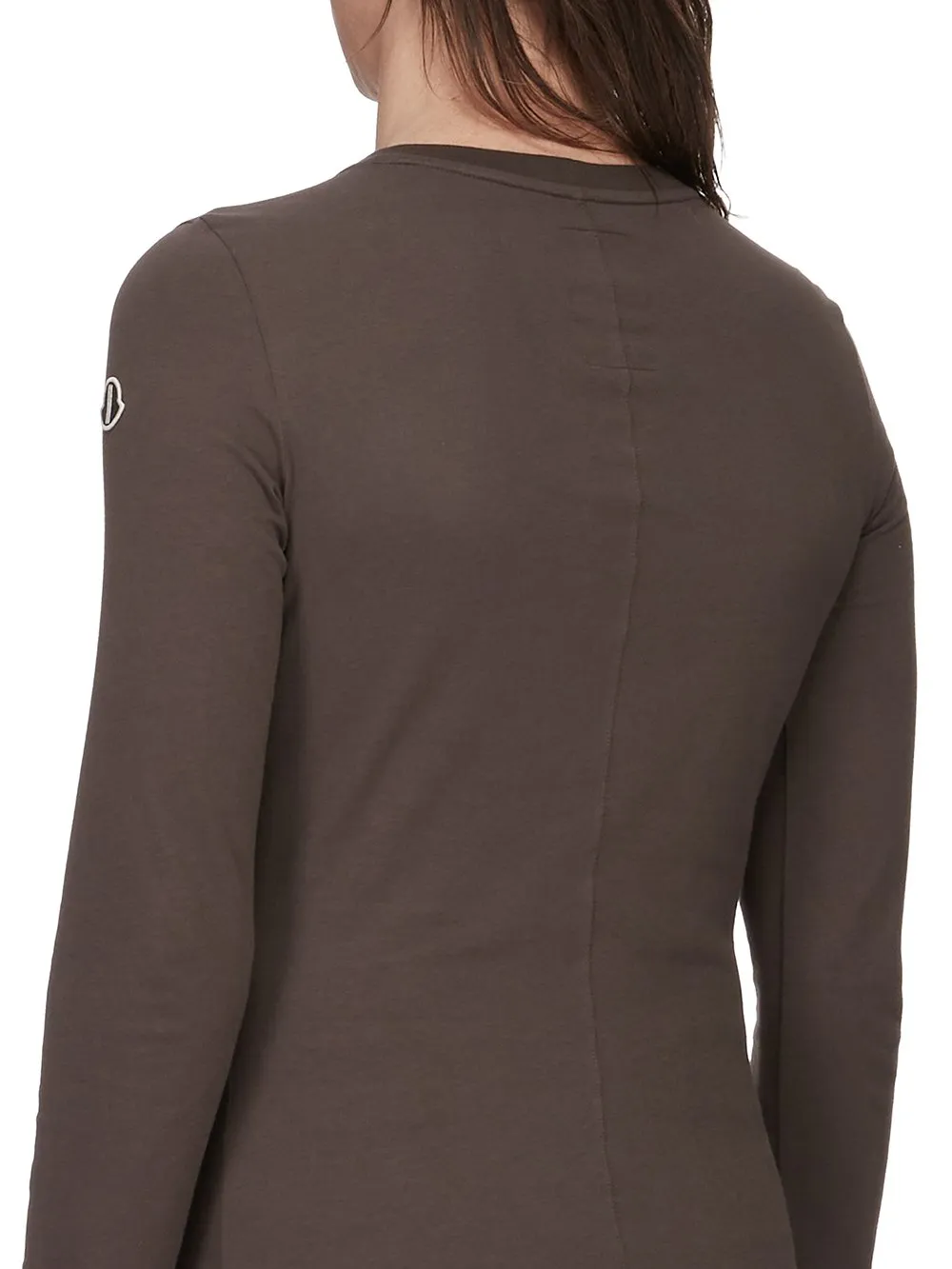 Moncler + Rick Owens Girder Ls T In Dark Dust Mediumweight Cotton Jersey
