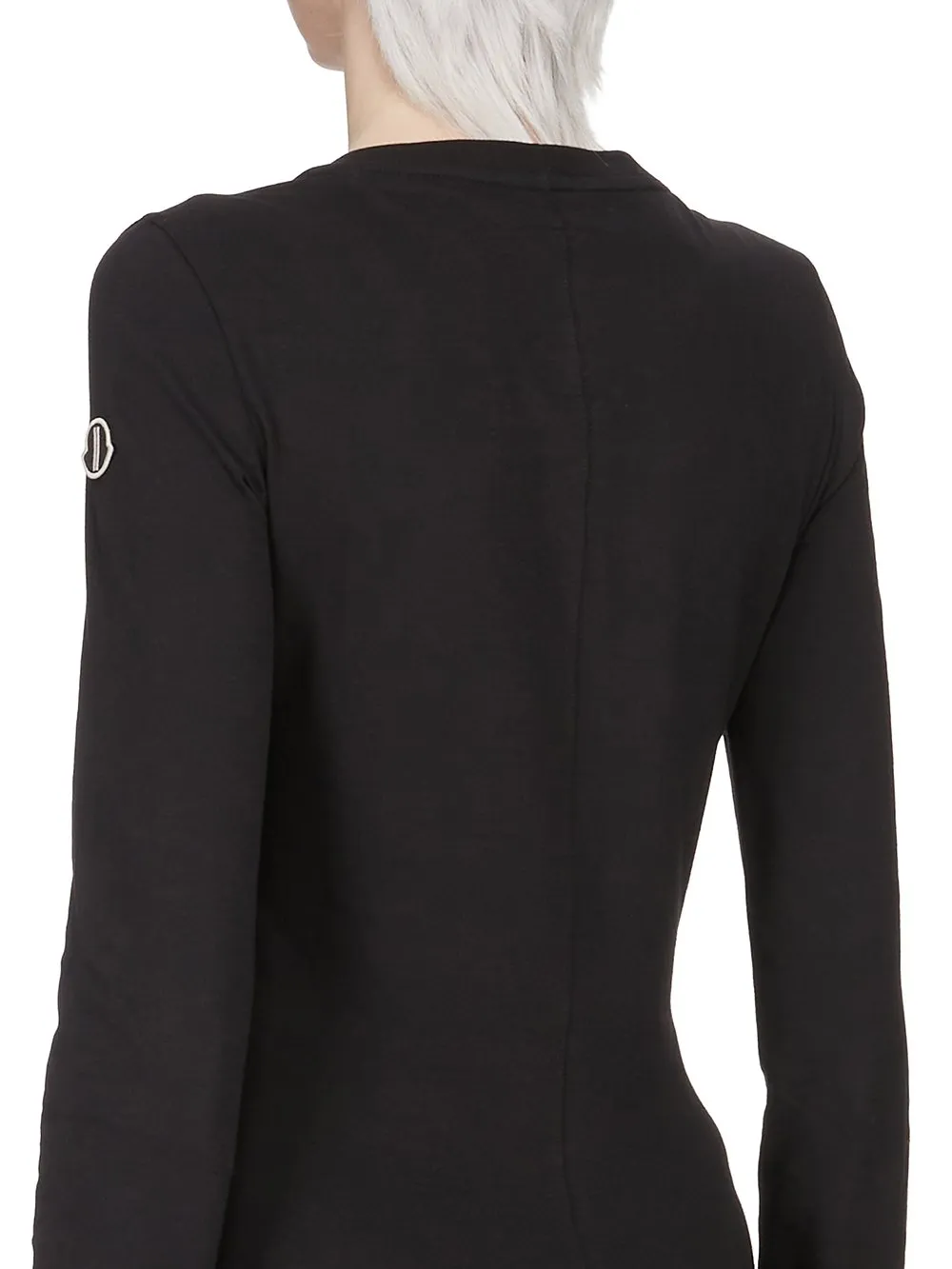 Moncler + Rick Owens Girder Ls T In Black Mediumweight Cotton Jersey