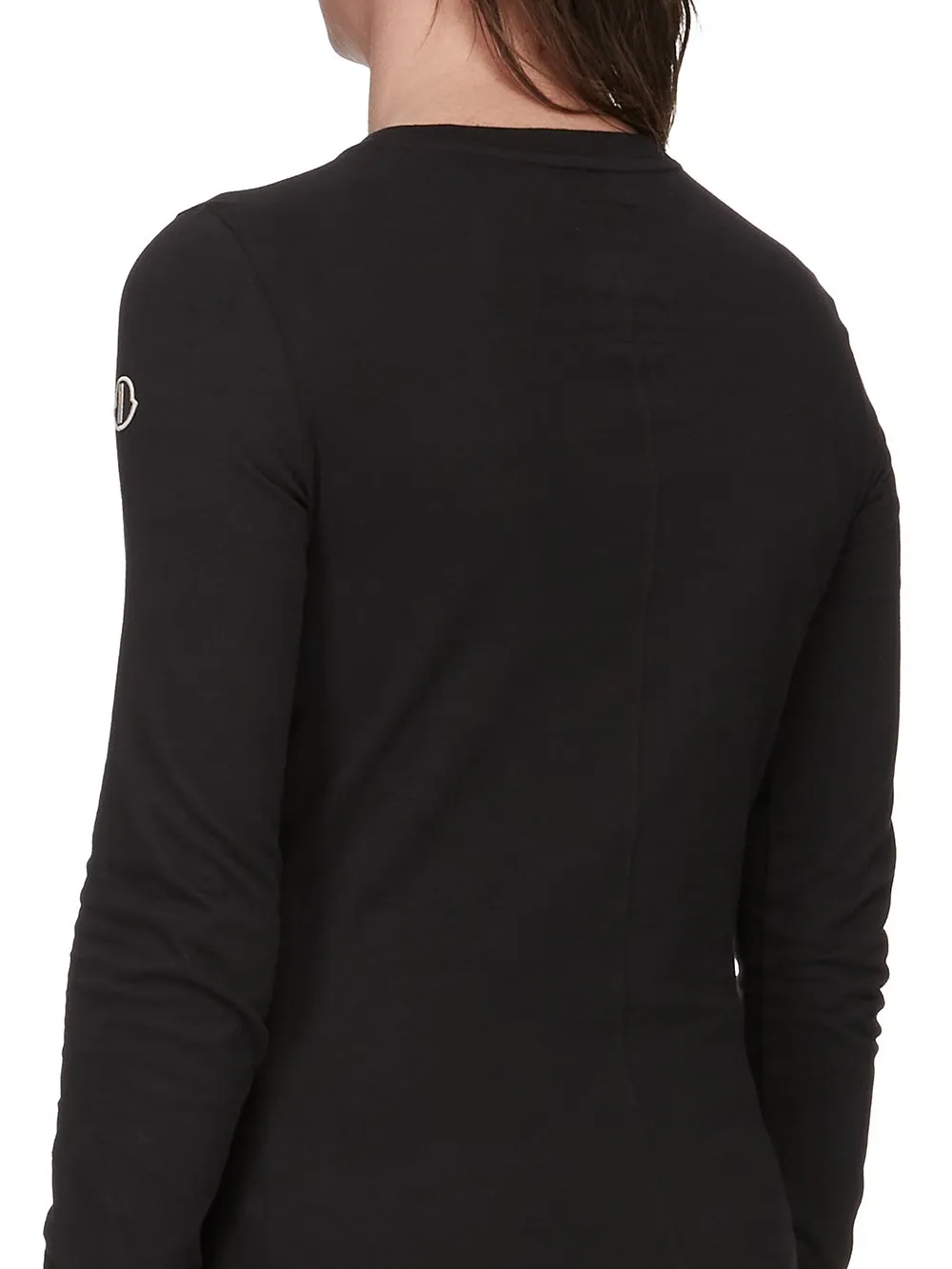 Moncler + Rick Owens Girder Ls T In Black Mediumweight Cotton Jersey