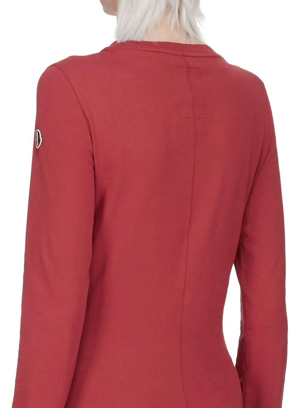 Moncler + Rick Owens Girder Ls T In Carnelian Mediumweight Cotton Jersey