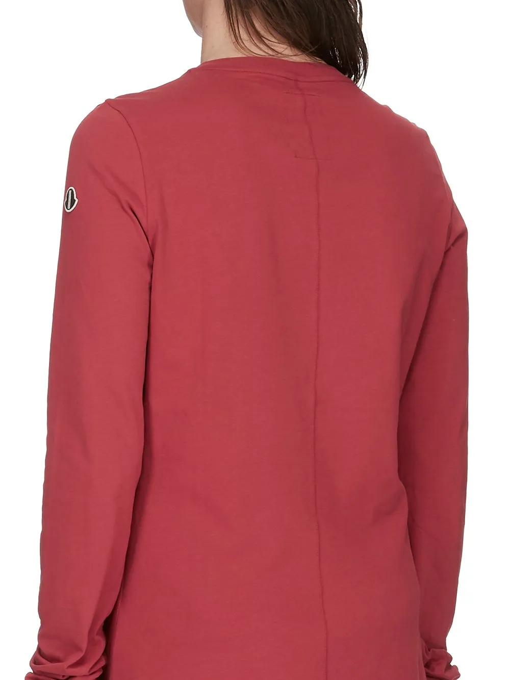 Moncler + Rick Owens Girder Ls T In Carnelian Mediumweight Cotton Jersey