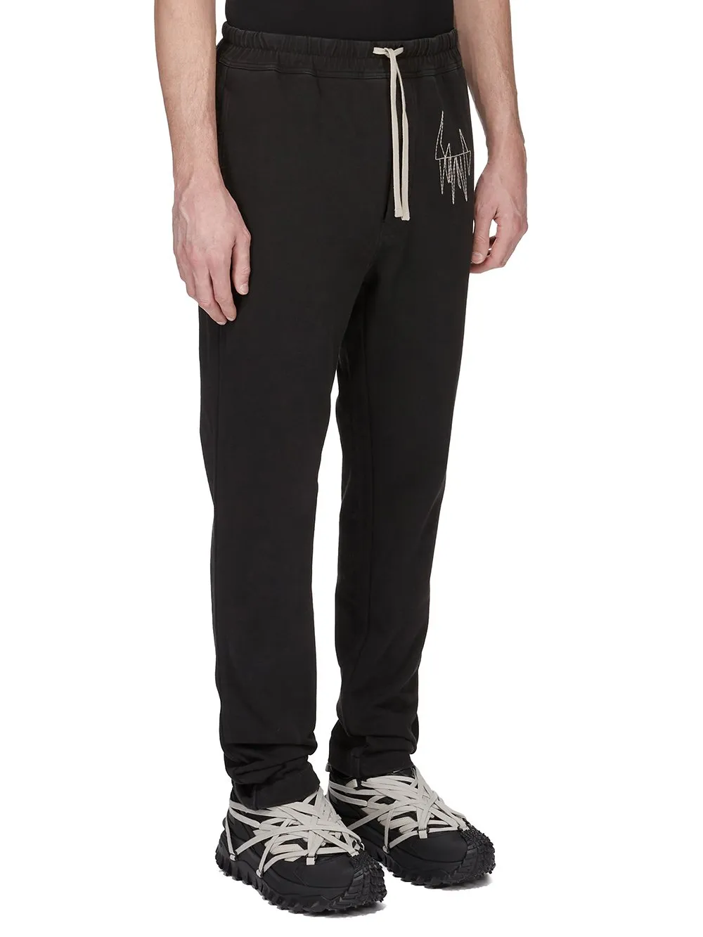 Moncler + Rick Owens Jogger In Black Heavy Cotton Jersey