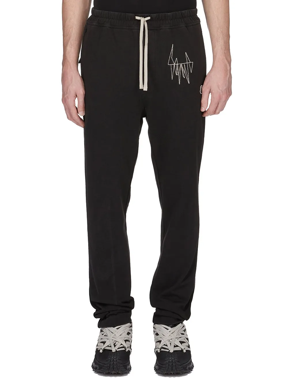 Moncler + Rick Owens Jogger In Black Heavy Cotton Jersey