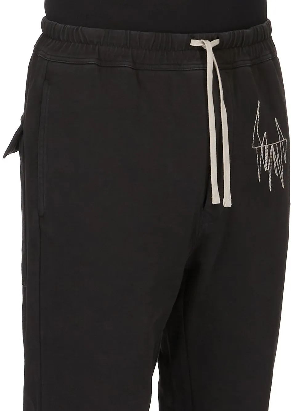 Moncler + Rick Owens Jogger In Black Heavy Cotton Jersey
