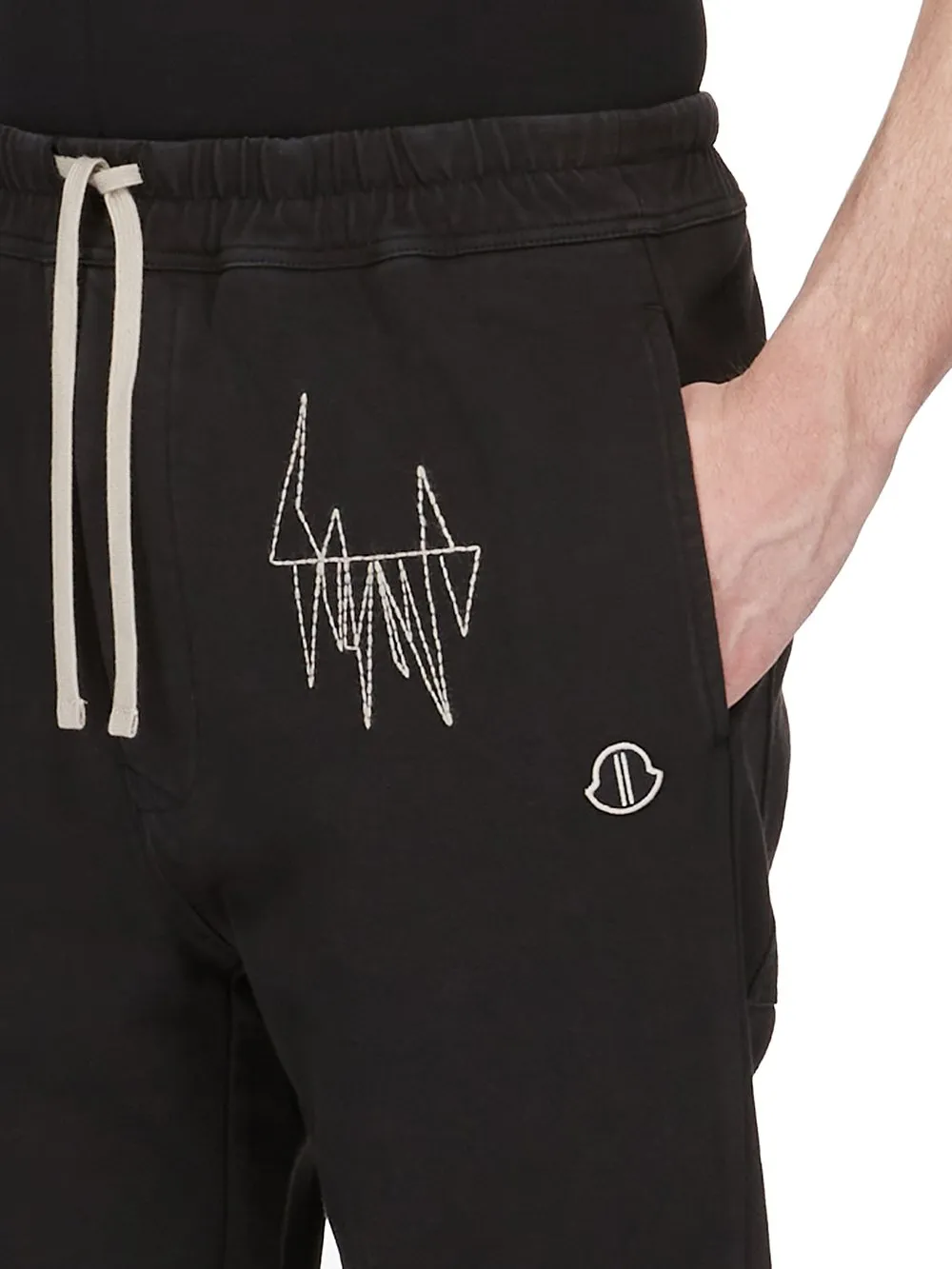 Moncler + Rick Owens Jogger In Black Heavy Cotton Jersey