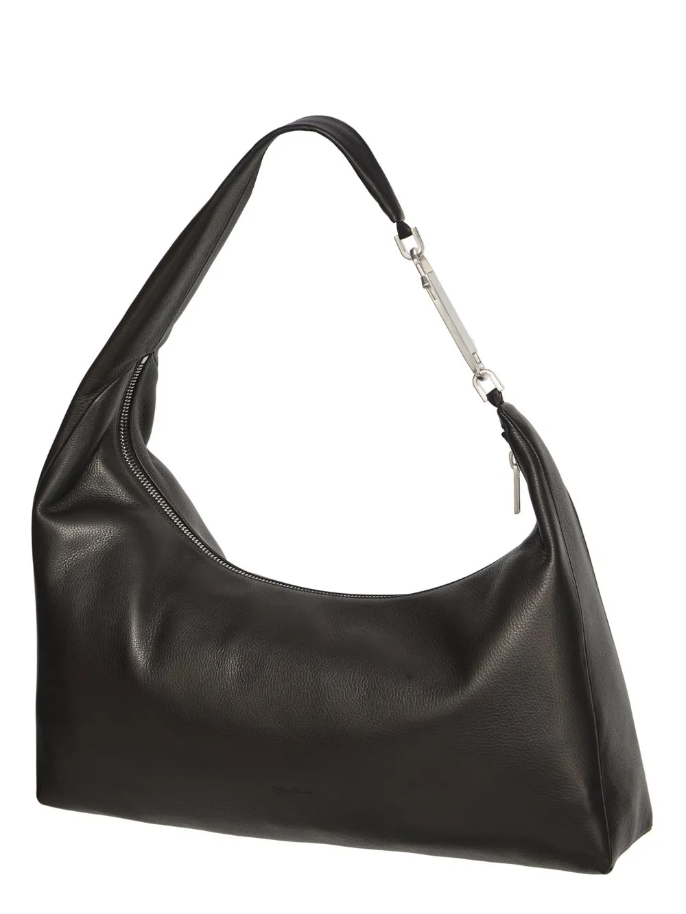 Rick Owens Temple Cropped Gemini Bag In Black Grainy Cow Leather