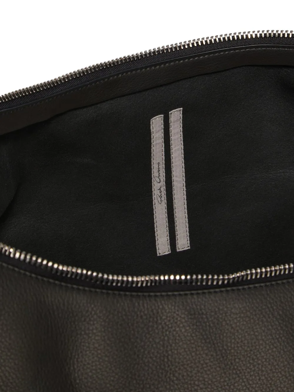 Rick Owens Temple Cropped Gemini Bag In Black Grainy Cow Leather