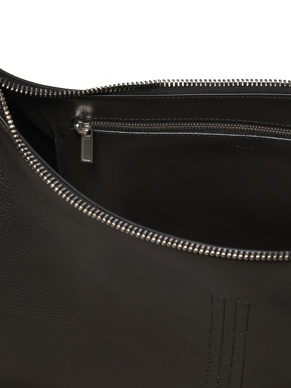Rick Owens Temple Cropped Gemini Bag In Black Grainy Cow Leather