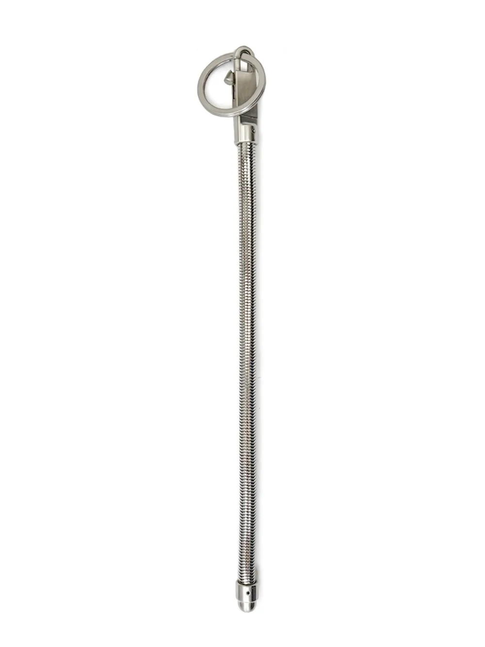 Rick Owens Concordians Snake Keychain In Palladium Tone Brass