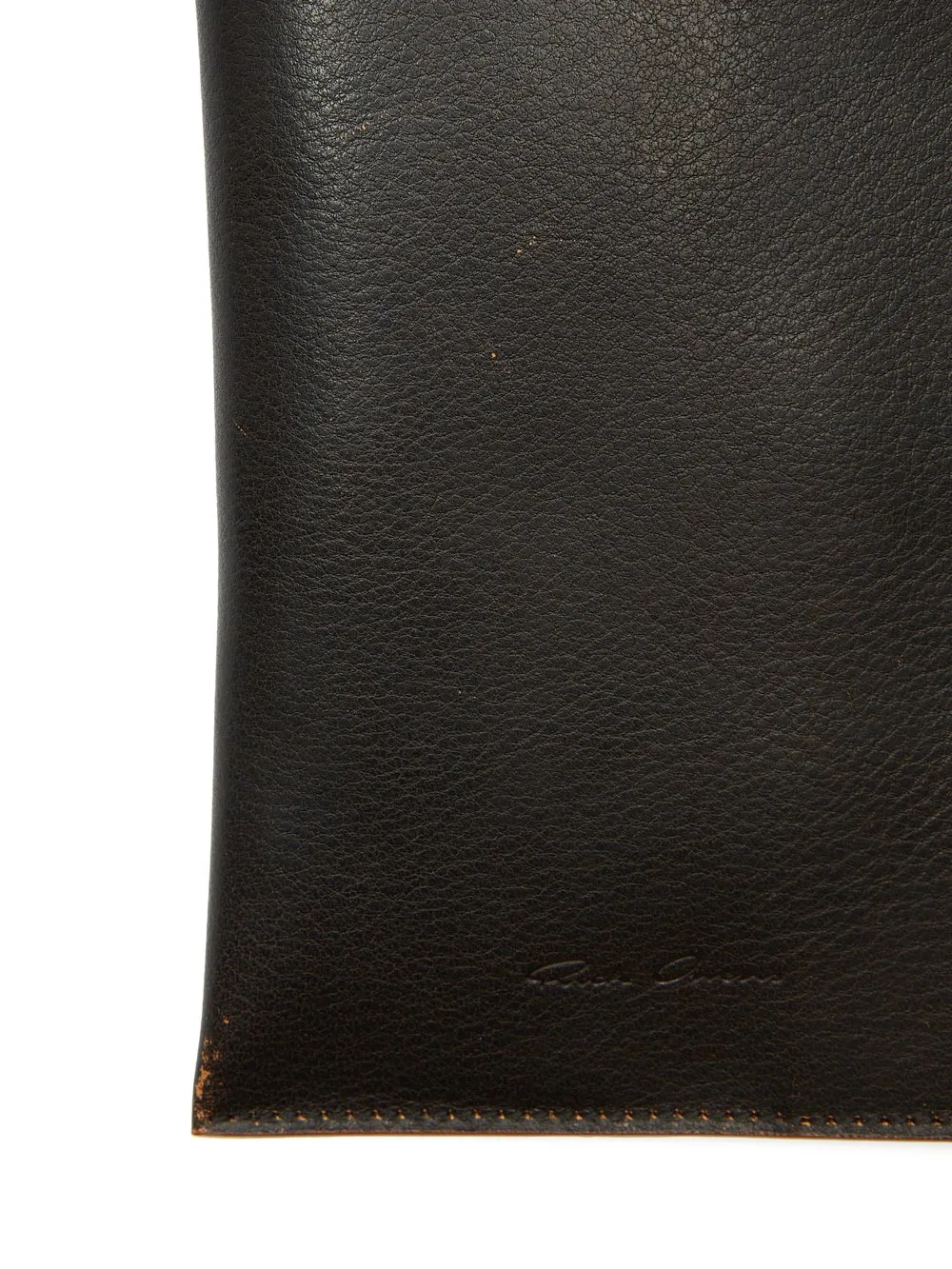 Rick Owens Concordians Neckwallet In Black Groppone Cow Leather