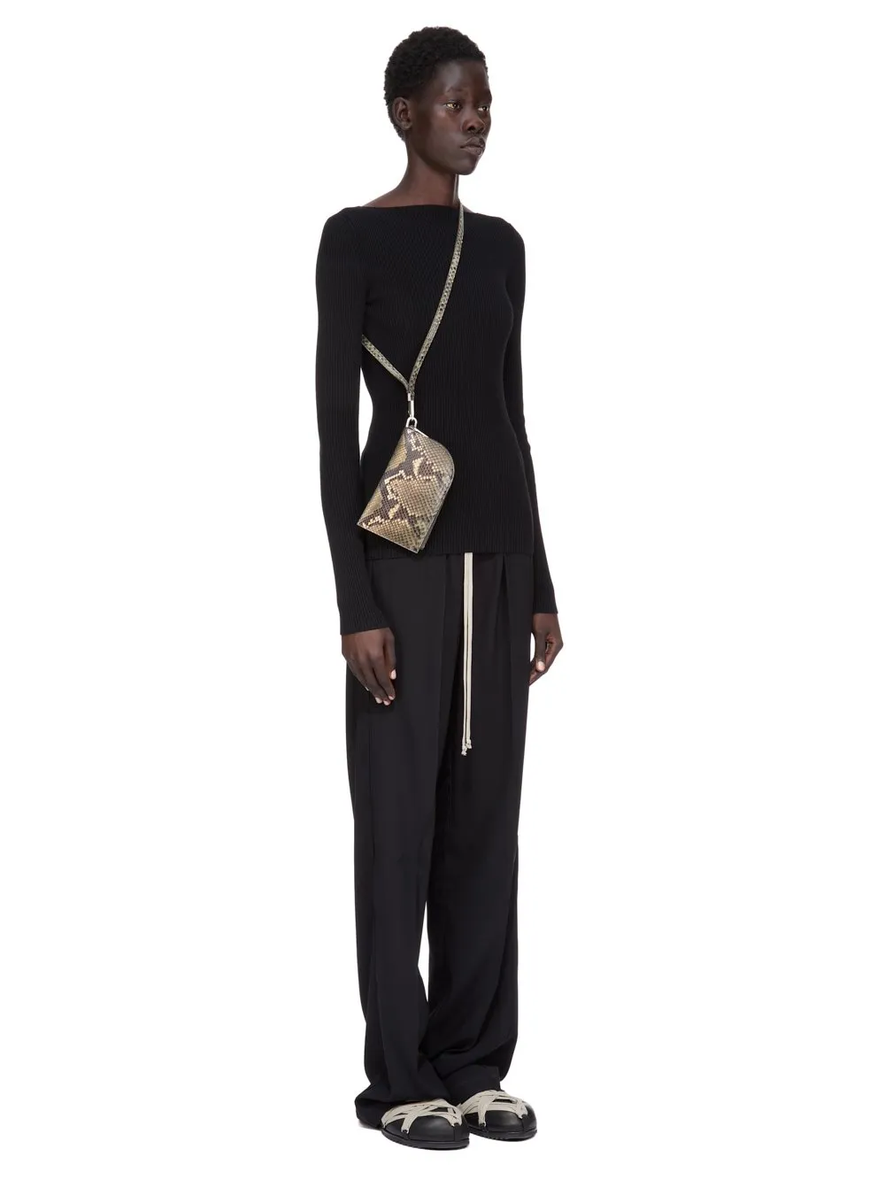 Rick Owens Concordians Neckwallet In Bosco Python Leather