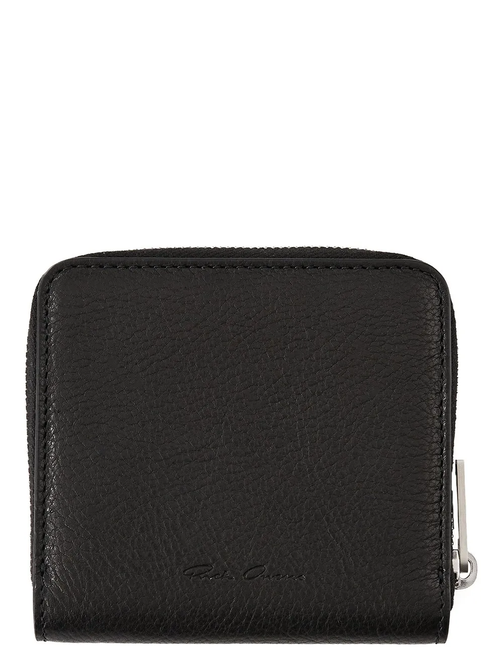 Rick Owens Concordians Zipped Wallet In Black Soft Buffalo