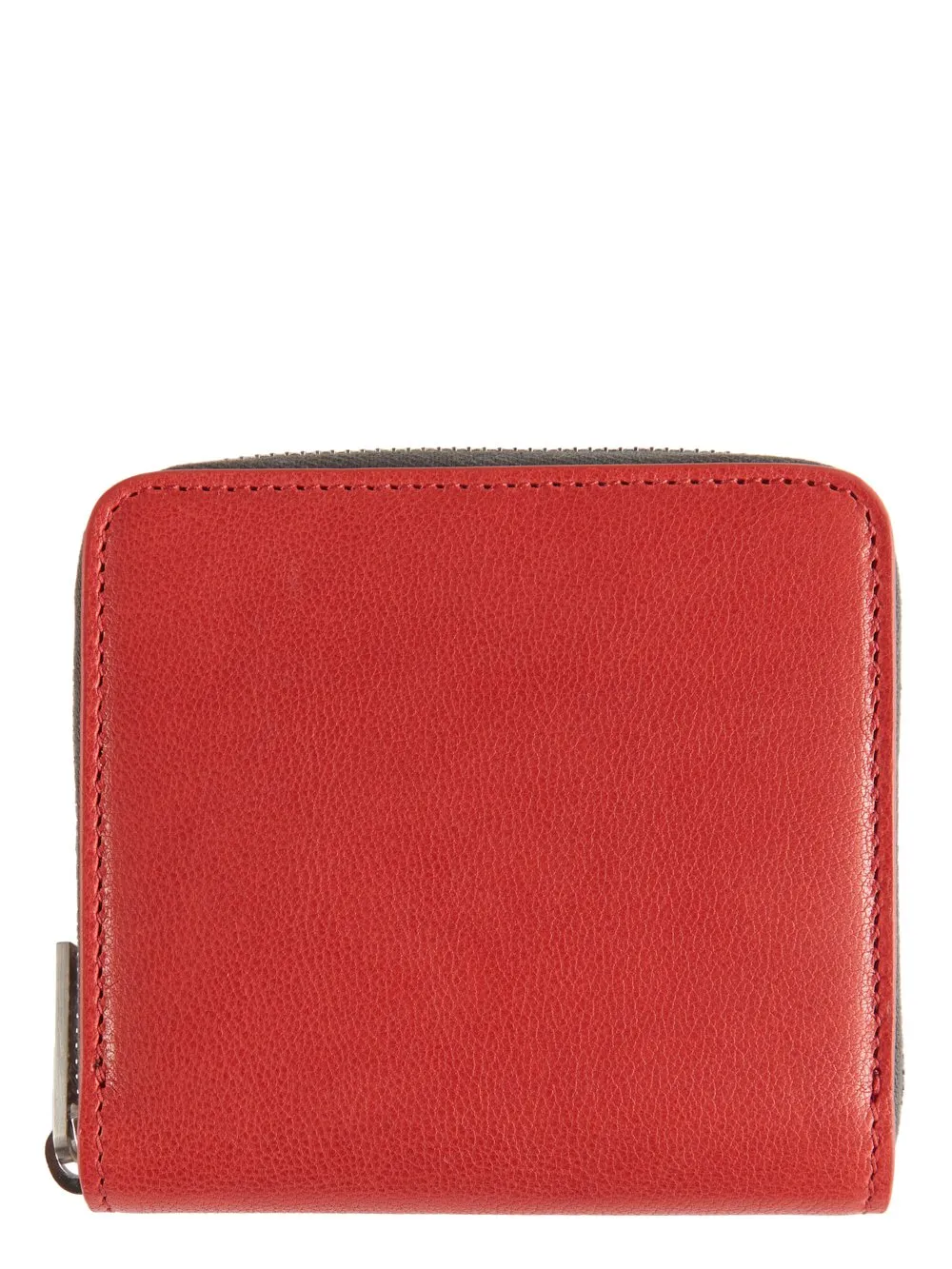 Rick Owens Concordians Zipped Wallet In Cardinal Red Soft Buffalo
