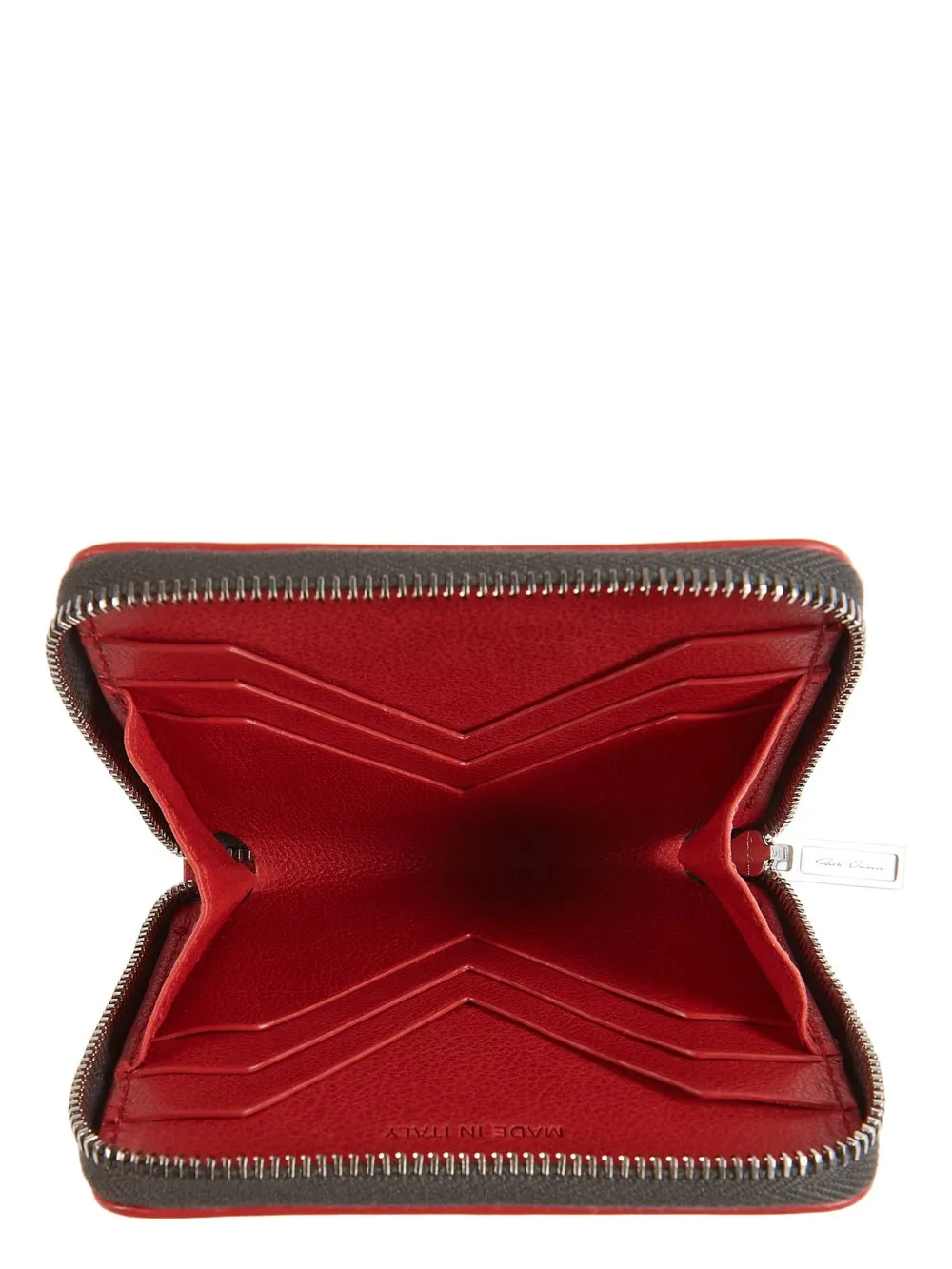 Rick Owens Concordians Zipped Wallet In Cardinal Red Soft Buffalo