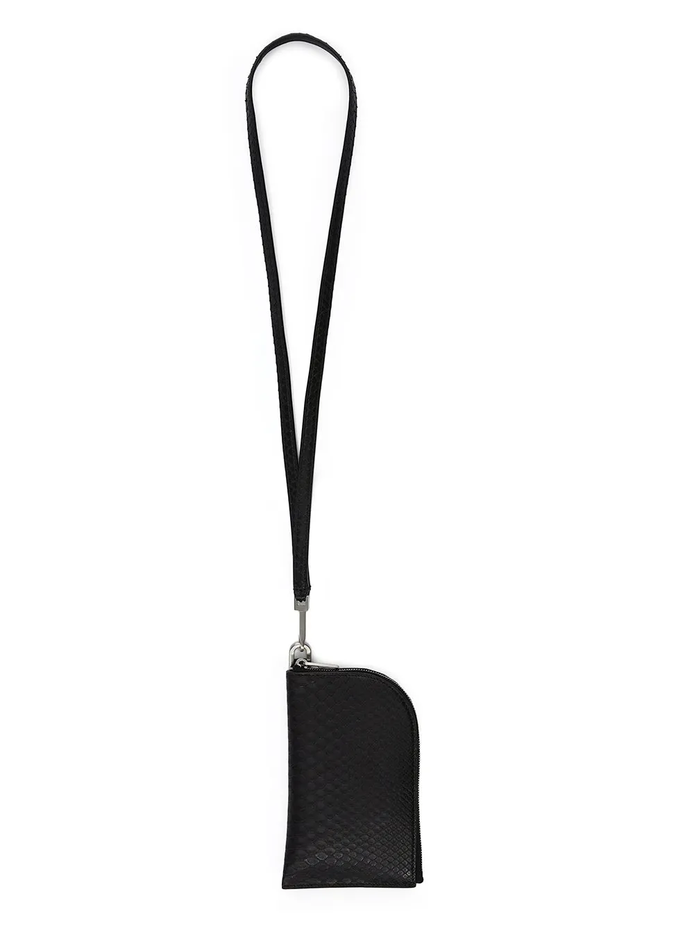 Rick Owens Concordians Neckwallet In Black Python Leather