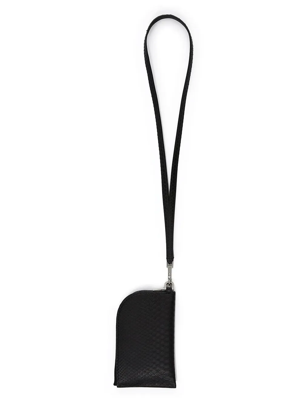 Rick Owens Concordians Neckwallet In Black Python Leather