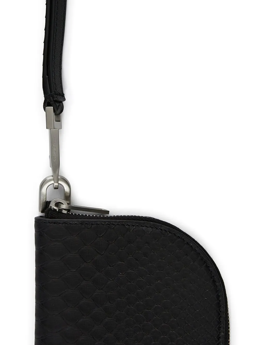 Rick Owens Concordians Neckwallet In Black Python Leather