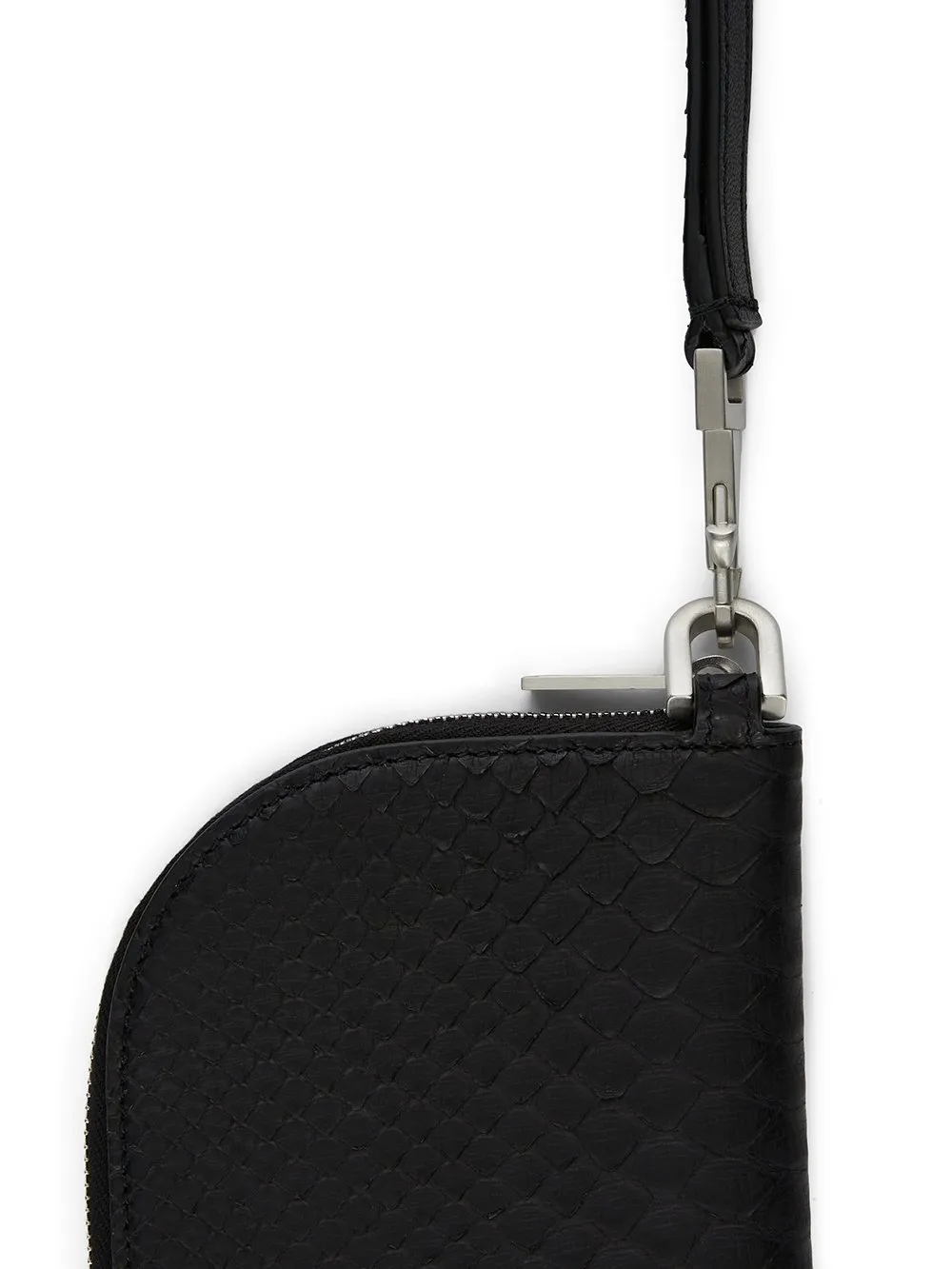Rick Owens Concordians Neckwallet In Black Python Leather